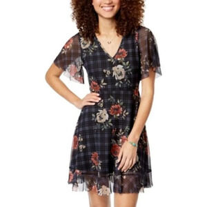 American Rag Tie Back Fit & Flare Dress Printed Floral XXS